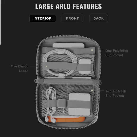 Dagne Dover Arlo Tech Pouch Large Heather Gray - Picture 4 of 16